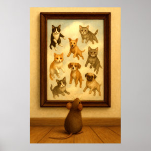 Funny Cat and Dog Wall Art