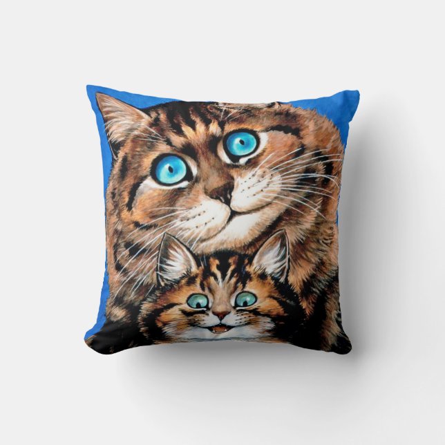 Funny Cat and Kitten, Louis Wain Cushion (Front)