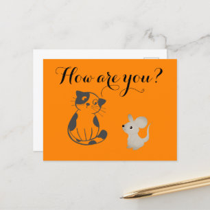 Funny Cat and Mouse Postcard – Playful Pet Design