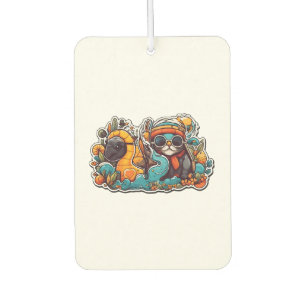 funny cat and turtle car air freshener