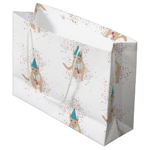 Funny Cat Animals Having a Party Large Gift Bag