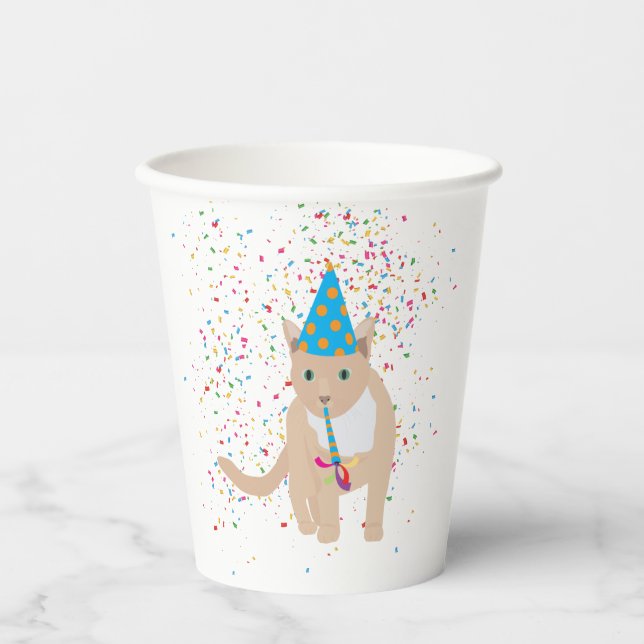 Funny Cat Animals Having a Party  Paper Cups (Front)