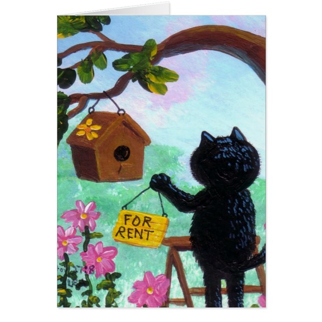 Funny Cat Art Birdhouse Cartoon Creationarts LRA (Front)