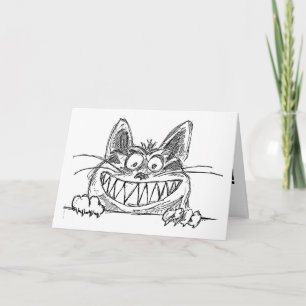 FUNNY CAT ART BIRTHDAY CARDS