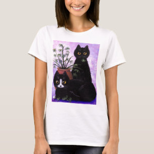 Funny Cat Art Black Tuxedo Creationarts T-Shirt