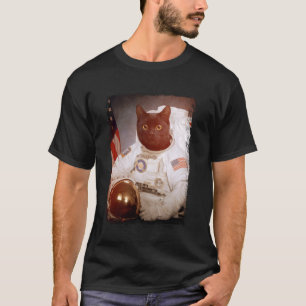 Funny Cat Astronaut Moon Space Mission Animal Astr T-Shirt