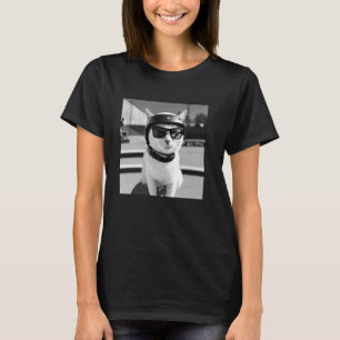 Funny Cat At A Skatepark On A Skateboard Wearing S T-Shirt