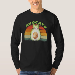 Funny Cat Avocado Avocato Kitten Vintage Retro Gir T-Shirt