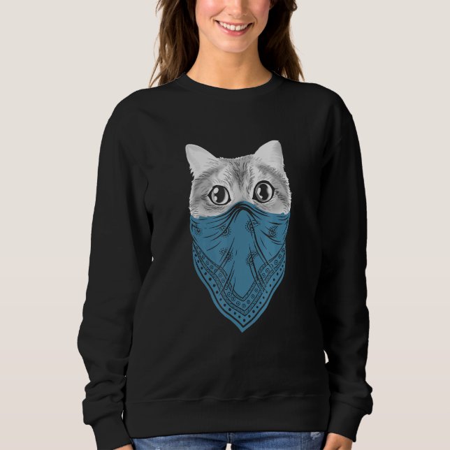 Funny Cat Bandanna Sweatshirt (Front)