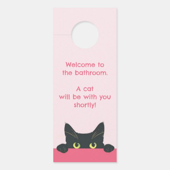 Funny Cat Bathroom  Door Hanger (Front)