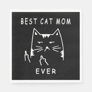 funny cat best cat mum ever meow with my cat funny napkin