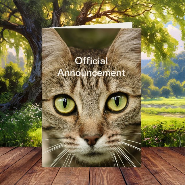 Funny Cat Best Dad Fathers Day Card (A cute Father's Day card featuring a cat announcing Dad to be the best Cat Dad ever)