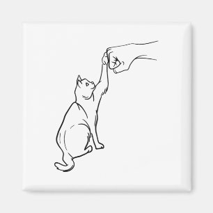Funny Cat Best Friend Fist Bump Cat Lover Magnet