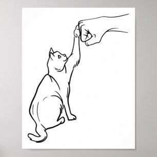 Funny Cat Best Friend Fist Bump Cat Lover Poster