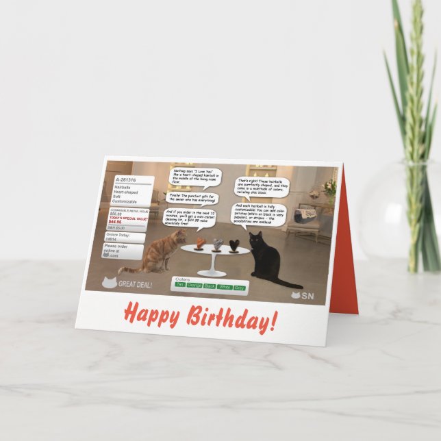 Funny cat birthday card (Front)