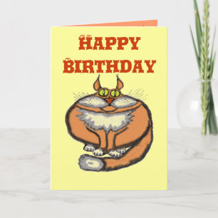 Funny cat birthday card