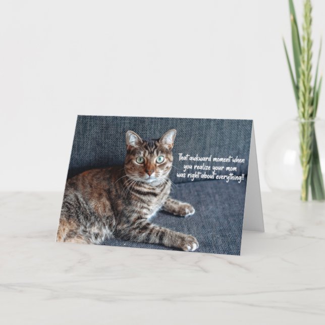 Funny Cat Birthday Greeting Card  (Front)
