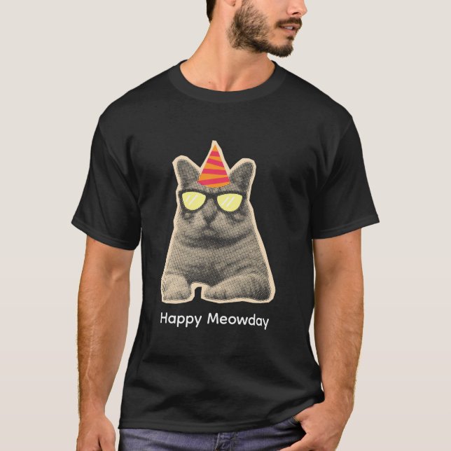 Funny cat birthday T-Shirt (Front)