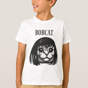 Funny Cat Bob Hairstyle Bobcat Humourous Cats Cat T-Shirt