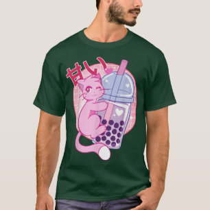 Funny Cat Boba Tea Bubble Tea Anime Kawaii Gift Gi T-Shirt