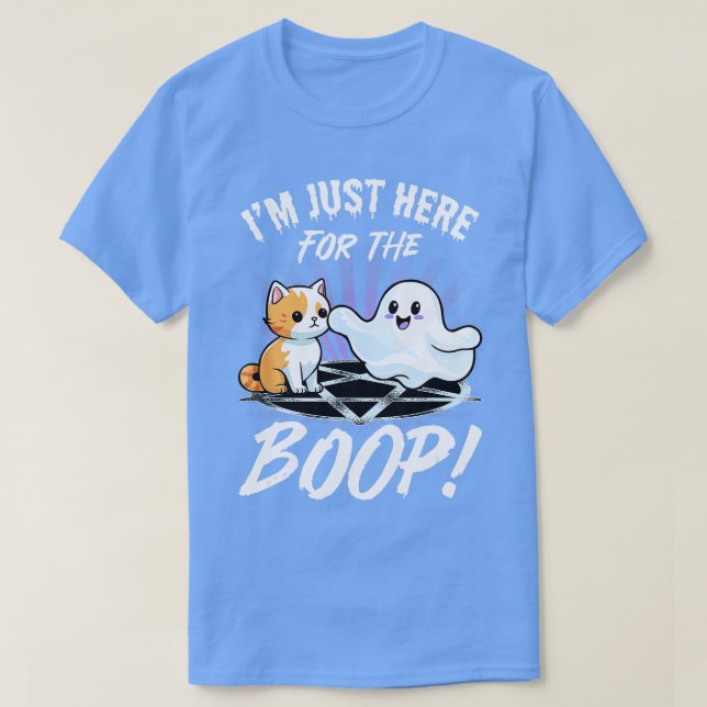Funny Cat Boop Pun Ghost  Men Kids Women Halloween T-Shirt (Design Front)
