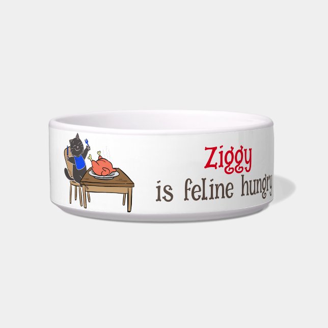 Funny Cat Bowl, Customisable for your Furry Friend Bowl (Front)