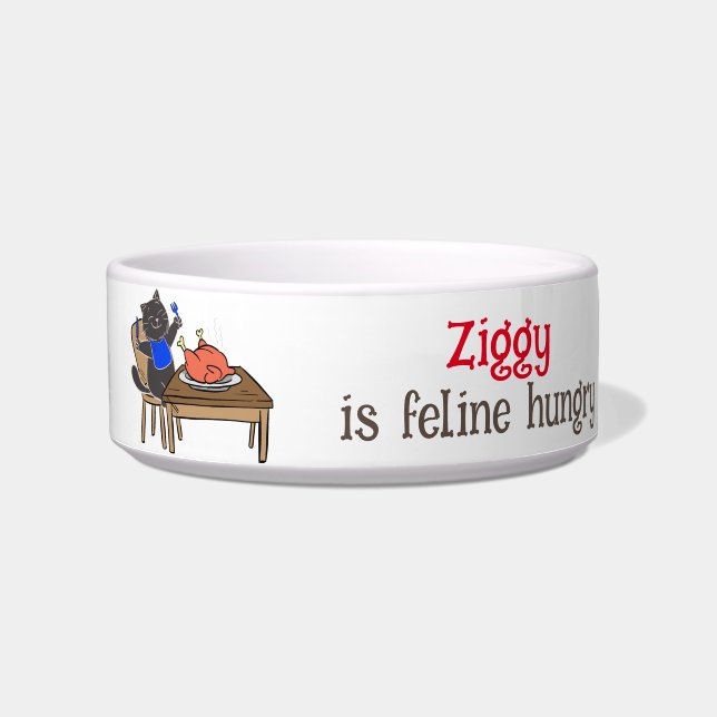 Funny Cat Bowl, Customisable for your Furry Friend Bowl (Front)