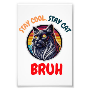 Funny Cat Bruh Cool Cat Vibes Bruh Photo Print
