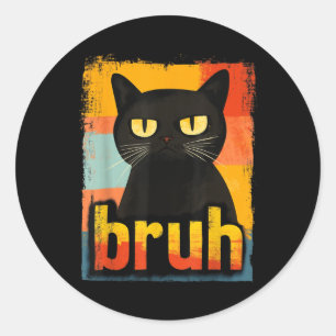 Funny Cat Bruh For Teens Boys Girls Men Women Meme Classic Round Sticker