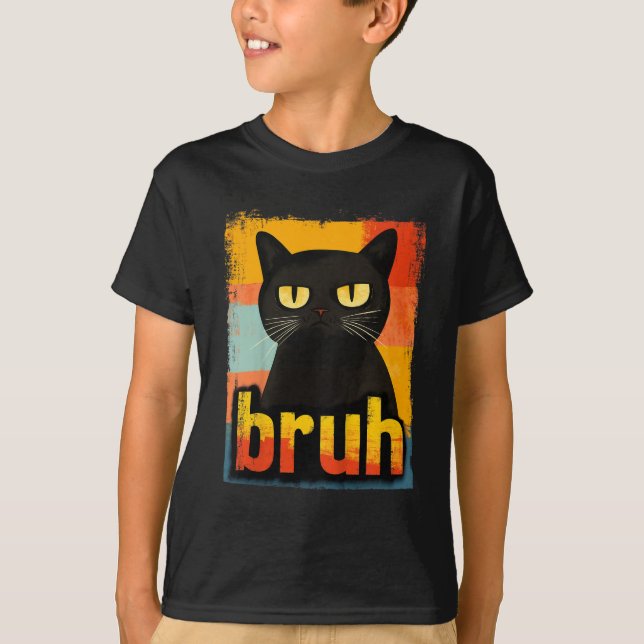 Funny Cat Bruh For Teens Boys Girls Men Women Meme T-Shirt (Front)