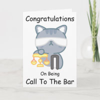 Funny Cat call to the bar congratulations cards