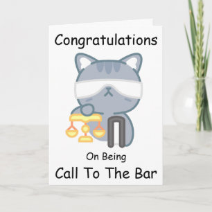 Funny Cat call to the bar congratulations cards