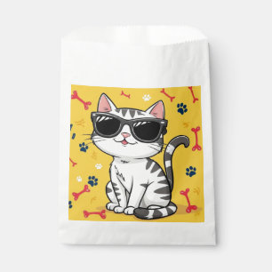Funny Cat Cartoon cat wearing sunglasses  Favour Bags
