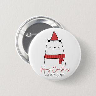 Funny cat christmas 6 cm round badge