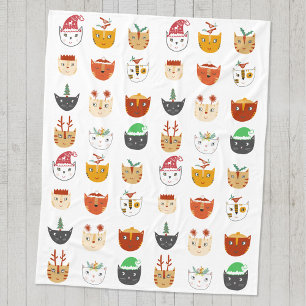 Funny Cat Christmas Blanket