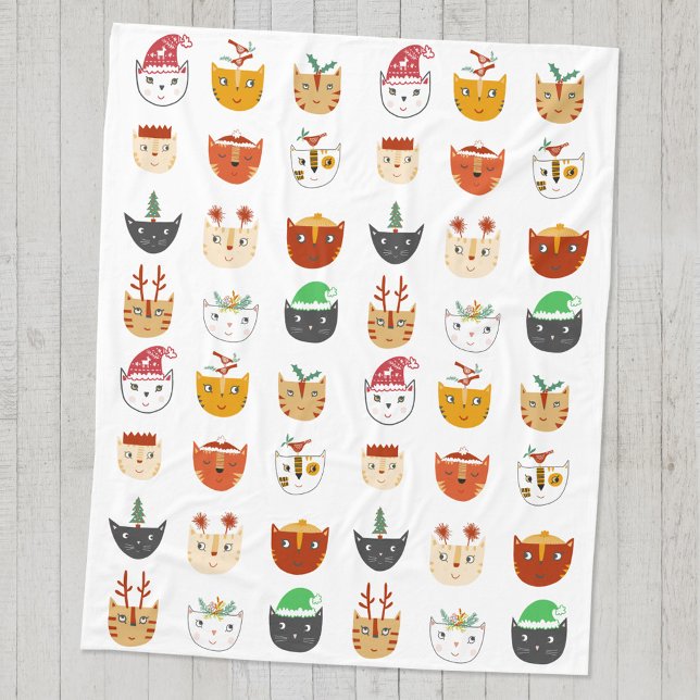 Funny Cat Christmas Blanket (Fun Christmas cat cozy blanket)