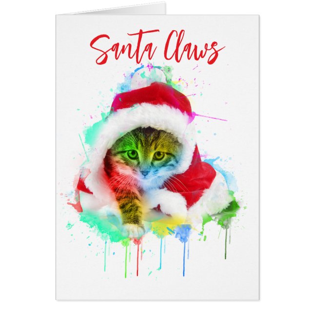 Funny Cat Christmas Card (Front)