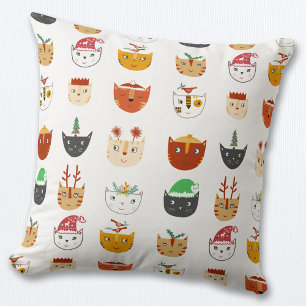 Funny Cat Christmas Cushion