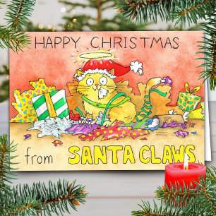 Funny Cat Christmas Greeting Card