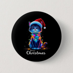 Funny Cat Christmas Humour 6 Cm Round Badge