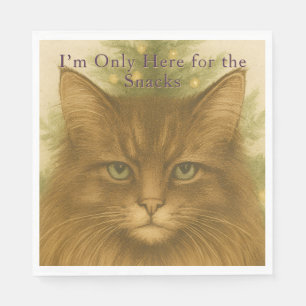 Funny Cat Christmas  — I'm Only Here for snacks Napkin