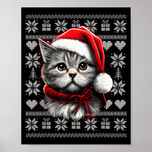 Funny Cat Christmas Shirts Men Women Cats Lover Ug Poster