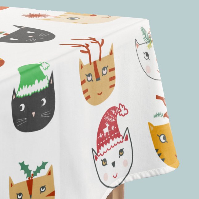 Funny Cat Christmas Tablecloth (Creator Uploaded)