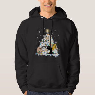 Funny Cat Christmas Tree Cute Cats Design Women Me Hoodie