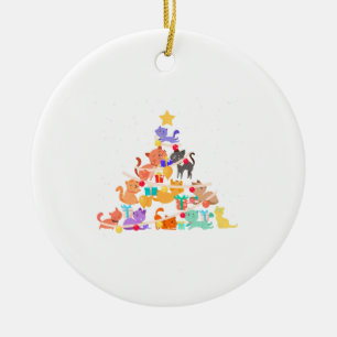 Funny Cat Christmas Tree Cute Cats Gift Women Men Ceramic Tree Decoration
