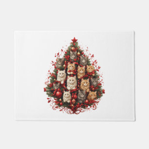 funny cat christmas tree meowy Classic T-Shirt Doormat
