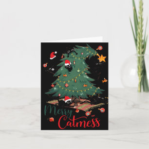 Funny Cat Christmas Tree Merry Catmess Cat Lover K Card