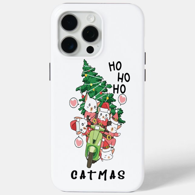 Funny Cat Claus Merry Catmas Case-Mate iPhone Case (Back)