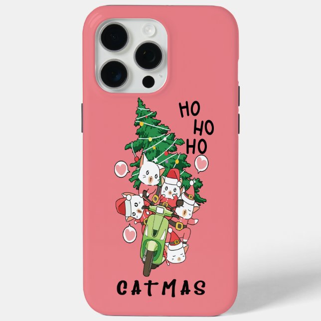 Funny Cat Claus Merry Catmas Case-Mate iPhone Case (Back)
