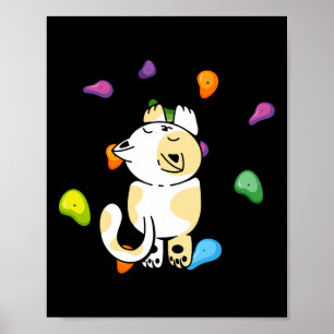 Funny Cat Climber Rock Climbing For Men Women And Poster